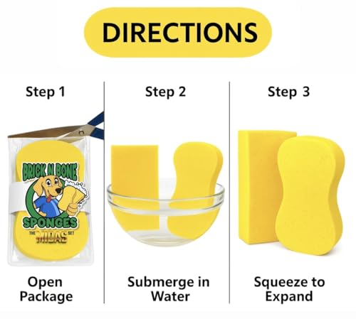 Large Yellow Cleaning Sponges - 2 Pack - Image 5