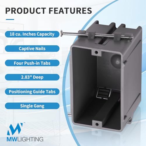 50 PK PVC Electrical Outlet Box, 18 Cu In - Image 2