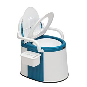 VINGLI Portable Toilet with Handrails & Bucket