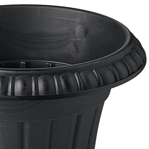 Arcadia Classic Plastic Urn Planter, Black - Image 5