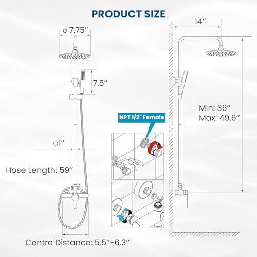 SUS304 Stainless Steel Rain Shower Kit - Image 3