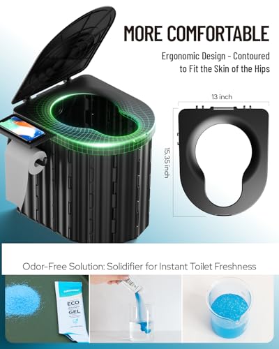 Portable Odorless Camping Toilet with Gel Bags - Image 4