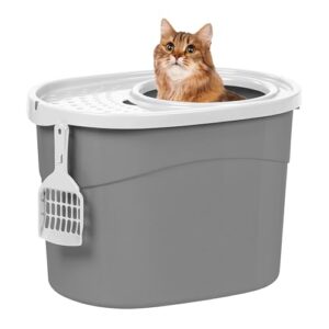 IRIS USA Large Cat Litter Box with Lid