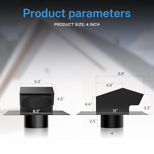 4 Inch Steel Roof Vent Cap with Damper - Image 3