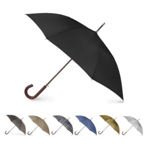 Black Auto Open Wooden Handle Umbrella