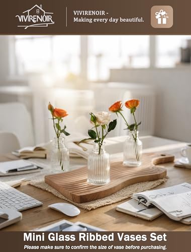 Set of 24 Mini Ribbed Glass Vases - Image 3