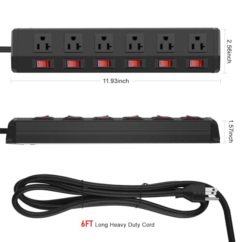 CCCEI Power Strip with 6 Outlets, Switches - Image 3