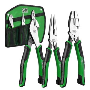 SK Pliers Set: 3 Pieces with Pouch