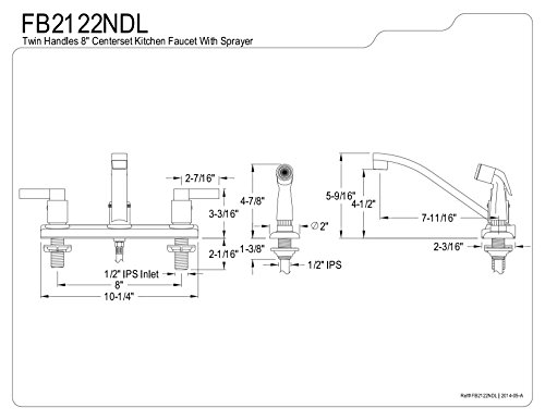 Kingston Brass 8-Inch Kitchen Faucet with Sprayer - Image 2