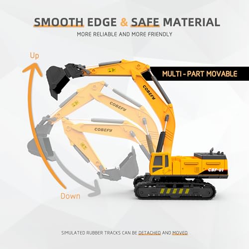 Construction Toy Set with Excavator, Crane, Truck - Image 4