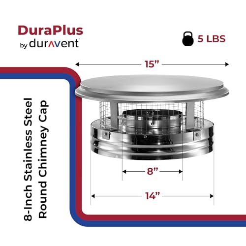 DuraPlus 8" Stainless Steel Chimney Cap - Image 2