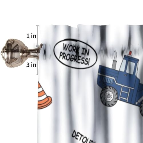 Kids Construction Truck Valance Curtain Panel - Image 4