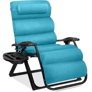 Oversized Zero Gravity Chair with Tray, Blue