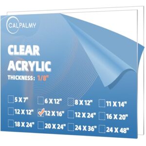 CALPALMY 1/8" Clear Acrylic Sheets 12" x 16"