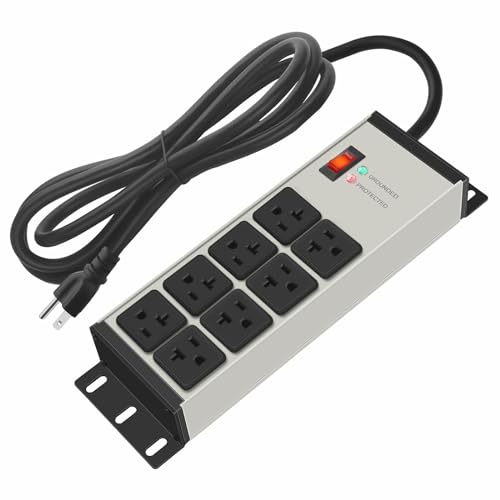 CCCEI 20A Heavy Duty Power Strip, 8 Outlets