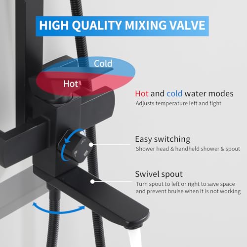 Taplong Matte Black Outdoor Shower System - Image 3