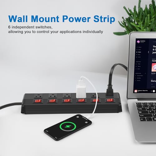 CCCEI Power Strip with 6 Outlets, Switches - Image 6