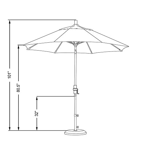 California Umbrella 9' Round Crank Tilt Umbrella - Image 6