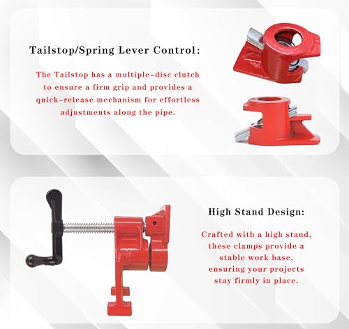 HimaPro 2-Pack H-Style Pipe Clamps Set - Image 2