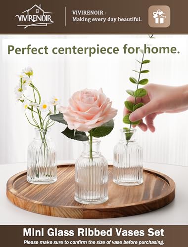 Set of 24 Mini Ribbed Glass Vases - Image 6