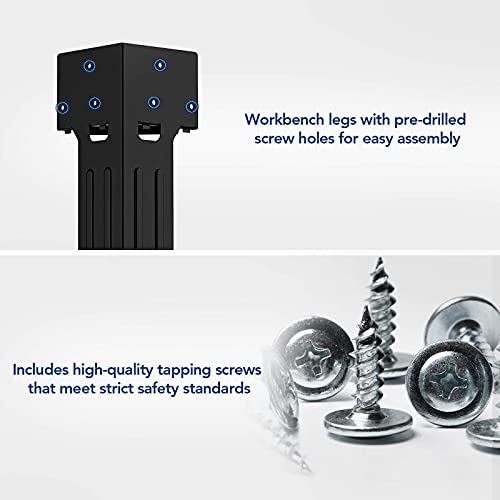 FLEXIMOUNTS Steel Workbench Leg Kit, Black - Image 6