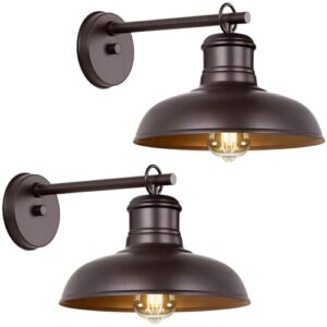 Bosceos Brown Outdoor Wall Sconces 2-Pack