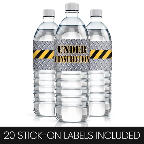 Construction Party Water Bottle Labels - 20 Count - Image 4