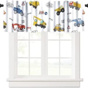Kids Construction Truck Valance Curtain Panel