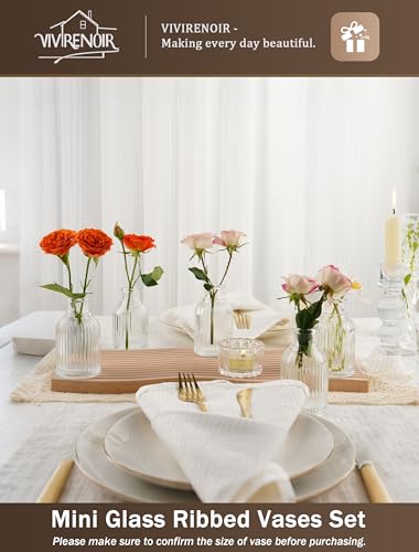 Set of 24 Mini Ribbed Glass Vases - Image 5