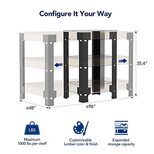 FLEXIMOUNTS Steel Workbench Leg Kit, Black - Image 3