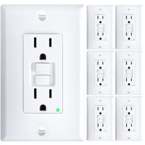 Amico 6 Pack 15A GFCI Outlet with LED