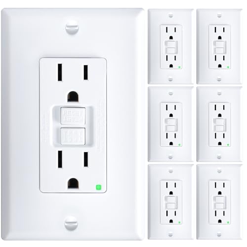 Amico 6 Pack 15A GFCI Outlet with LED
