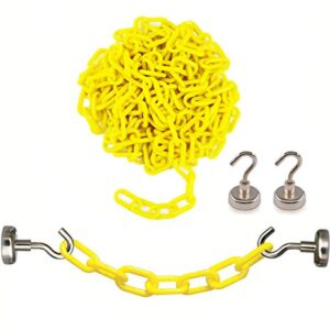 Yellow Plastic Safety Barrier Chain with Hooks