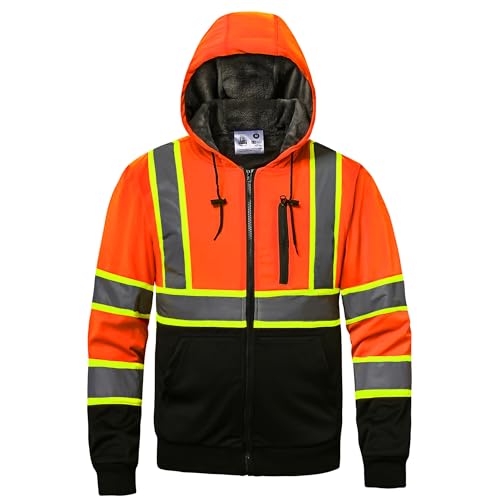 DPSAFETY Men's Hi-Vis Hoodie, XL