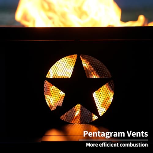 Auhilence 45" Fire Pit, Octagonal Outdoor - Image 6