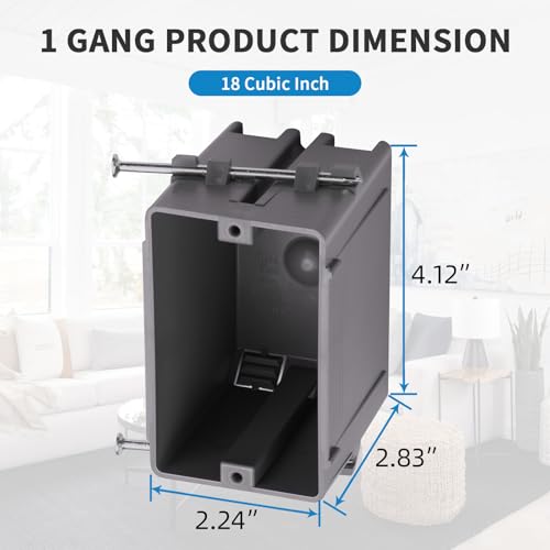 50 PK PVC Electrical Outlet Box, 18 Cu In - Image 5