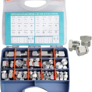 144 Pcs JIC Cap & Plug Kit, Steel Fittings