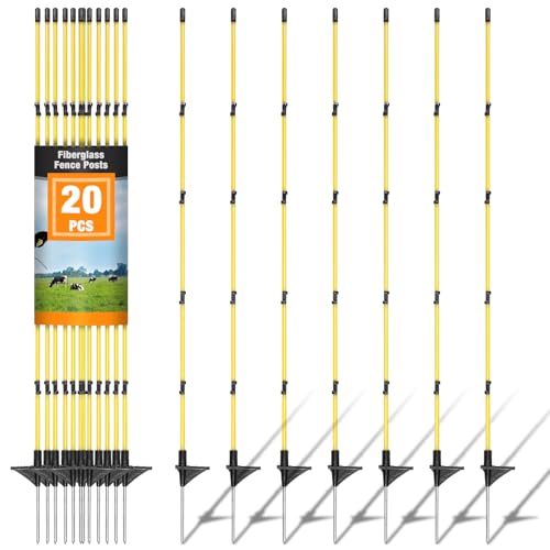 Efarmkeper 48" Fiberglass Electric Fence Posts
