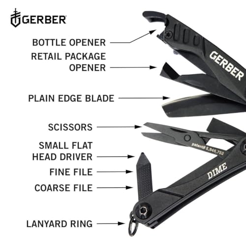 Gerber Dime 12-in-1 Mini Multitool Black - Image 3