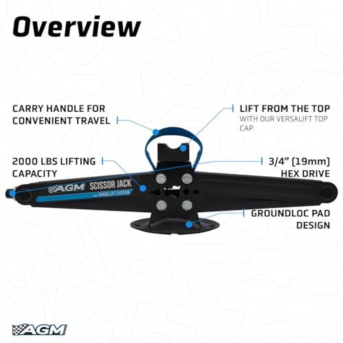 Heavy Duty Scissor Jack - 2000 lbs Capacity, 26.5" Lift - Image 2