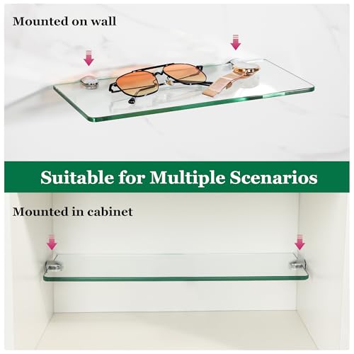 Sayayo 12" Glass Floating Shelves Set of 2 - Image 6