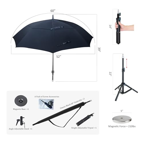 60" HVAC Umbrella with Magnetic Base, Adjustable - Image 4