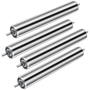 Tandefio 4 Pcs Galvanized Steel Conveyor Rollers