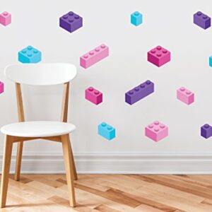 Building Block Fabric Wall Decals Set of 16