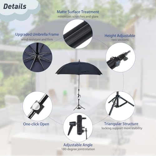 60" HVAC Umbrella with Magnetic Base, Adjustable - Image 2