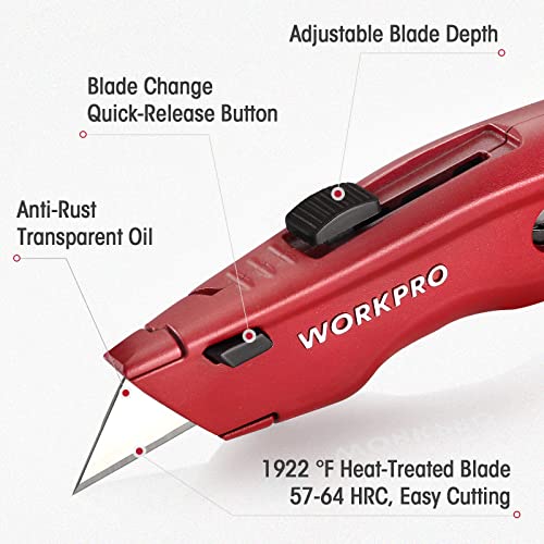 WORKPRO Heavy Duty Utility Knife with Extra Blades - Image 2