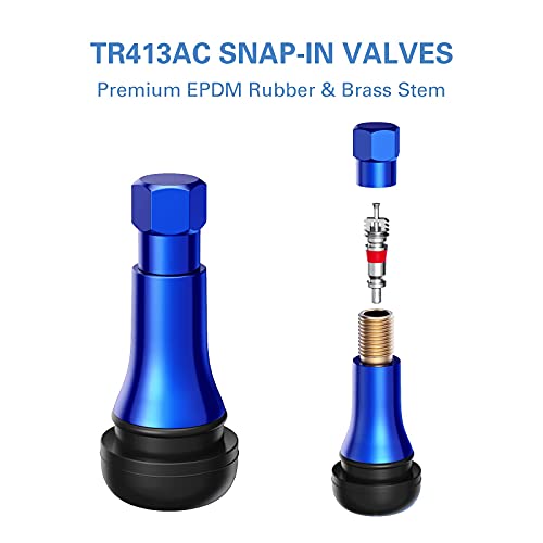 CKAuto Blue Chrome Tire Valve Stems (5 Pack) - Image 5