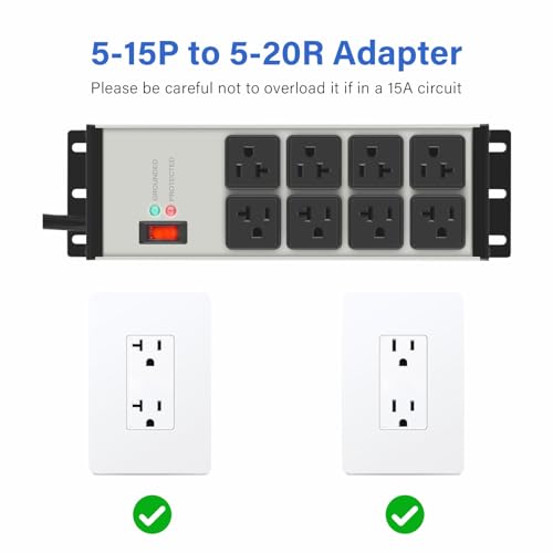CCCEI 20A Heavy Duty Power Strip, 8 Outlets - Image 5