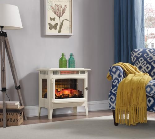 Duraflame Electric Fireplace Stove Heater, Cream - Image 4