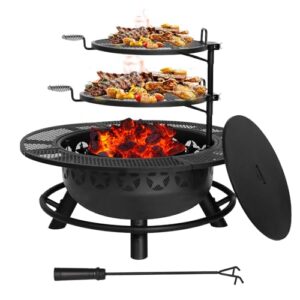 Hykolity 35" Fire Pit with Cooking Grate